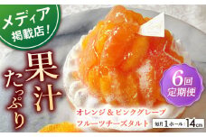 【全6回定期便】 オレンジ&ピンクグレープフルーツチーズタルト1ホール(14cm)【心優　－Cotoyu Sweets－】 [KAA537] 