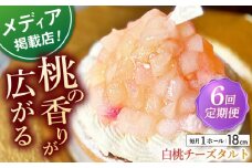 【全6回定期便】 白桃チーズタルト1ホール(18cm)【心優　－Cotoyu Sweets－】 [KAA540] 