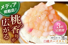 【全3回定期便】白桃チーズタルト1ホール(18cm)【心優　－Cotoyu Sweets－】 [KAA539] 