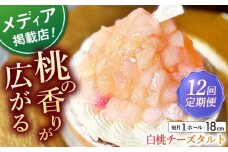【全12回定期便】白桃チーズタルト1ホール(18cm)【心優　－Cotoyu Sweets－】 [KAA541] 