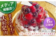 【全6回定期便】 ブルーベリー&ラズベリーチーズタルト1ホール(18cm)【心優　－Cotoyu Sweets－】 [KAA543] 