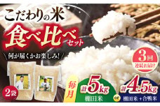 【全3回定期便】こだわりの米 食べ比べ 約5kg(棚田米2.5kg×2種)or 約4.5kg(棚田米2.5kg＋合鴨米2kg) 平戸市 / ひらど新鮮市場 [KAB240]