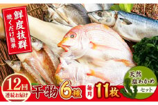 【全12回定期便】【平戸自慢】豪華干物 6種詰合せ＆天然塩わかめセット 平戸市 / 一山水産 [KAB248]