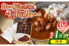 【全6回定期便】【とろっとろになるまで煮込んだ】牛すじカレー 4食セット（中辛） 平戸市 / カレー工房 NVfoods [KAB265]カレー レトルト スパイス ご当地カレー 通販 お取り寄せ グルメ 簡単調理 保存食