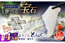【全12回定期便】活〆おうごんとらふぐ 刺身 セット（4人前） 平戸市 / 松永水産 [KAB281]おうごんとらふぐ 刺身 通販 お取り寄せ 長崎 高級魚 海鮮 グルメ ごちそう トラフグ ふぐ
