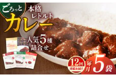 【全12回定期便】【カレー好きの為のアソートセット】カレー工房NVfoodsのカレー5種詰め合わせセット [KAB293]カレー レトルト スパイス ご当地カレー 通販 お取り寄せ グルメ 簡単調理 保存食