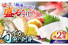 【6回定期便】【漁協直送！】獲れたて旬魚の柵2種セット（刺身1種&イカ1種）（2〜3人前）【舘浦漁業協同組合】 [KAA635]刺身 セット 通販 お取り寄せ 新鮮 海鮮盛り合わせ ギフト 贈り物 海鮮丼 手巻き寿司 詰め合わせ 人気 おすすめ