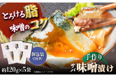 【魚介の旨味ぎっしり】サバ味噌漬け5袋 平戸市/ひかり水産 [KAA653]