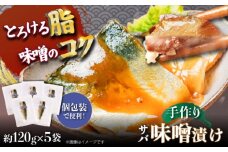 【魚介の旨味ぎっしり】サバ味噌漬け5袋 平戸市/ひかり水産 [KAA653]