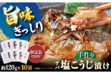 【魚介の旨味ぎっしり】サバ塩こうじ漬け10袋  平戸市/ひかり水産[KAA652]