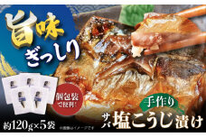 【魚介の旨味ぎっしり】サバ塩こうじ漬け 5袋 平戸市/ひかり水産 [KAA651]