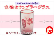 オリジナルオーダー彫刻 色被せタンブラーグラス（赤）( 彫刻 タンブラー グラス 記念品 赤 プレゼント マイグラス )【C0-073】