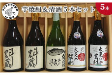 芋焼酎＆清酒5本セット TATM72_08( 本格芋焼酎 旬鯵 芋焼酎 清酒 5本セット )【C2-030】