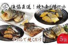 漁協直送！焼き魚5種5袋セット【B0-224】( さば サバ 鯖 ぶり ブリ 鰤 みりん漬け 塩焼き 西京漬け 長崎県産 国産 肴 急速凍結 旨味 焼くだけ 簡単 魚セット 焼き魚 焼き魚セット 魚 さかな おつまみ おかず 晩ご飯 人気 大人気 おすすめ 美味しい 海の幸 海鮮 海産物 魚介類 グリル さばみりん さば西京漬け 塩さば 塩サバ ぶりみりん ぶり西京漬け )【B0-224】