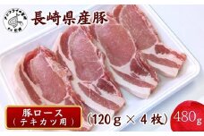 長崎県産豚ロース テキカツ用 120g×4枚( 豚 豚肉 豚ロース 長崎県産豚 とんかつ ポークソテー )【A8-033】