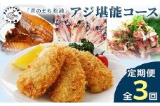 「青のまち 松浦」アジ堪能コース定期便全3回【2ヶ月毎配送】( 真アジ 鯵 アジ あじ アジフライ おかず つまみ 揚げ物 魚 魚介類 海の幸 鮮魚 おつまみ 一品長崎県 松浦市 ふるさと納税 )【D1-033】