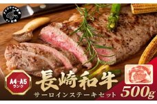 【A4～A5】長崎和牛サーロインステーキセット 500g(250ｇ×2枚)( 肉 牛肉 牛 長崎和牛 国産牛 サーロイン ステーキ ステーキ肉 お取り寄せ プレゼント ギフト 送料無料 人気 美味しい 返礼品 おすすめ )【B6-047】