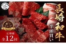 [全12回定期便]【和牛セレブ】長崎和牛半頭分買い ( 長崎和牛 和牛 セミオーダー 焼肉 すき焼き ) 【Y00-002】