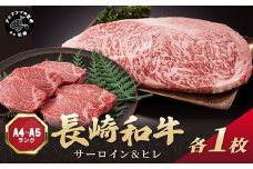 【A4～A5】長崎和牛 サーロイン250g×1枚 ヒレ150g×1枚( 肉 牛肉 牛 長崎和牛 国産牛 サーロイン ヒレ ステーキ ステーキ肉 お取り寄せ プレゼント ギフト 送料無料 )【B8-041】