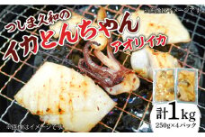 つしま 久和の イカ とんちゃん（ アオリイカ バージョン） 4パック《対馬市》【ゆうなぎ対馬】 新鮮 海鮮 BBQ イカ おつまみ 惣菜 冷凍 [WAG019]