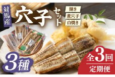 【全3回定期便】対馬 穴子 セット 500g《対馬市》【海風商事】国産 九州 長崎 煮穴子 白焼き [WAD038]冷凍 あなご 食べ比べ 白焼き 贈り物 ギフト 煮穴子 おかず もう1品 人気  定期便 毎月届く
