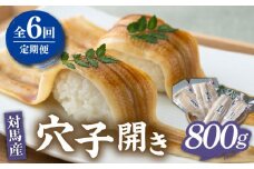【全6回定期便】対馬 穴子 開き 800g《対馬市》【海風商事】アナゴ 国産 九州 長崎 [WAD045]冷凍 新鮮 あなご 天ぷら もう1品 おかず 肉厚 穴子重 開き 海鮮 魚介 簡単調理 時短 定期便 毎月届く