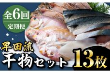 【全6回定期便】対馬 早田流 干物 セット 13枚《対馬市》【真心水産】甘鯛 レンコ 一夜干し [WAK008]