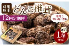 【全12回定期便】対馬 原木 どんこ椎茸 95g《対馬市》【うえはら株式会社】 対馬産 肉厚 しいたけ 乾燥 きのこ 贈り物 [WAI041]