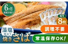 【全6回定期便】藻塩 仕立 焼き さば 8枚 《 対馬市 》【 うえはら株式会社 】 無添加 対馬 新鮮 塩焼き サバ 鯖 非常食 常温 [WAI049]