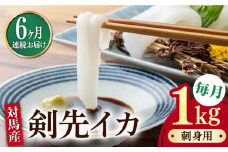 【全6回定期便】剣先 イカ 刺身 セット 1kg《対馬市》【海風商事】あかいか まるいか 九州 長崎 対馬 刺身 冷凍 ギフト 海鮮 魚介 魚介類 寿司 烏賊 [WAD047]