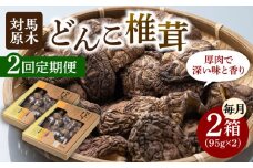 【全2回定期便】対馬 原木 どんこ椎茸 2箱《対馬市》【うえはら株式会社】 対馬産 肉厚 しいたけ 乾燥 きのこ 贈り物 [WAI111]