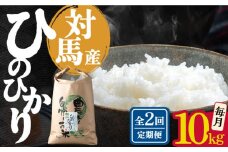 【全2回定期便】対馬産 ひのひかり 10kg「ほたる舞う三根川の米」 《対馬市》【永留しいたけ農園】 米 お米 弁当  白米 弁当 [WAJ023]