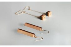 木のピアス（2種類セット）《対馬市》【家具製作所kiiro】 クルミ ヒノキ アクセサリー [WAL028]