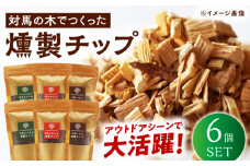 対馬の木でつくった燻製チップ 6個セット《対馬市》【一般社団法人MIT】 対馬 燻製 木材 キャンプ アウトドア スモーク 国産 BBQ アウトドア [WAP021]