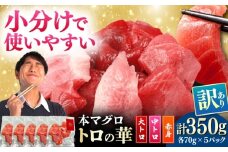 訳あり！対馬産 本マグロ 切り落とし 350g（5パック） ≪対馬市≫【桐谷商店】 トロの華 冷凍 新鮮 海鮮 小分け マグロ [WAQ019]