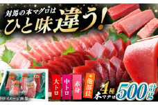 【通常配送】対馬産 生 本マグロ 500g （赤身、中トロ、大トロ）《対馬市》【対海】 [WAH025]