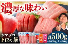 【通常配送】対馬産 本マグロ 500g（赤身300g、中トロ200g） ≪対馬市≫【桐谷商店】 [WAQ043]