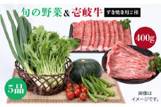 《A4～A5ランク》壱岐牛ロース400g（(ロース200g・肩ロース200g）・旬の野菜5品 《壱岐市》【壱岐市農業協同組合】[JBO038] 肉 牛肉 すき焼き しゃぶしゃぶ 鍋 ロース 新鮮 やさい ベジタブル 詰め合わせ セット 30000 30000円