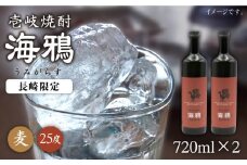 麦焼酎 海鴉 720ml×2本（25度）《壱岐市》【天下御免】[JDB034] 焼酎 壱岐焼酎 むぎ焼酎 本格焼酎 お酒 熟成 ギフト プレゼント 地酒 飲み比べ セット 16000 16000円