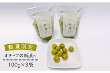 【数量限定】オリーブの新漬け（100g × 3袋） [JDU008] オリーブ おつまみ  17000 17000円