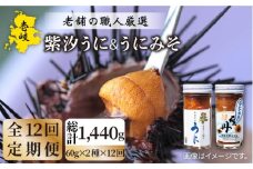 【全12回定期便】紫うにセット （ 紫汐うに 紫うにみそ ） 各60g [JAO026] 240000 240000円