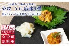 【全12回定期便】壱岐 うに 珍味 3本 セット 【下久商店株式会社】[JBZ033] 204000 204000円