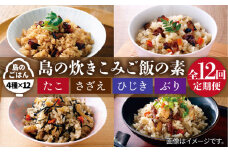 【全12回定期便】島の炊き込みご飯の素   炊き込みご飯 たき込みご飯 たこ さざえ ひじき ブリ セット 詰め合わせ 定期便 [JAH070] 132000 132000円