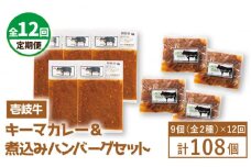 【全12回定期便】壱岐牛煮込みハンバーグキーマカレーセット [JBW022] 432000 432000円 