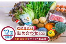 【全12回定期便】壱岐産食材詰め合わせBOX「野菜と壱岐牛」 [JBF029] 壱岐牛 赤身 しゃぶしゃぶ 詰め合わせ 野菜 卵 鮮魚 セット 504000 504000円 