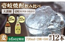 【全6回定期便】壱岐スーパーゴールド22度と合鴨農法米 大謹醸 [JDB241] 96000 96000円