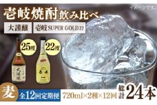 【全12回定期便】壱岐スーパーゴールド22度と合鴨農法米 大謹醸 [JDB242] 192000 192000円
