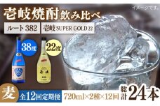 【全12回定期便】壱岐スーパーゴールド22度とルート382 [JDB248] 204000 204000円