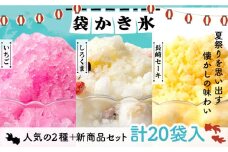袋かき氷 3種 計20袋 (いちご・しろくま・長崎セーキ)《壱岐市》【オランダフーズ株式会社】 [JEX003] 詰め合わせ かき氷 アイス シャーベット セット 小分け お菓子 おやつ 14000 14000円