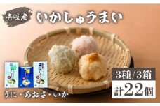 焼売 壱岐産 いかしゅうまい 3種セット 3箱 計22個 【 うに ・あおさ・ いか 】《壱岐市》【大幸物産株式会社】ウニ イカ シュウマイ [JEH018]  20000 20000円